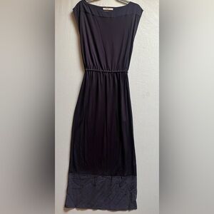 Pennyblack Maxi Dress M V-Back Silk Hem Drawstring Waist Sz M